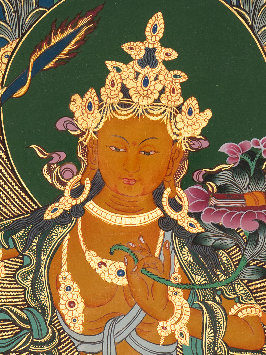 Tibetan Manjushri Thangka - Sacred Art