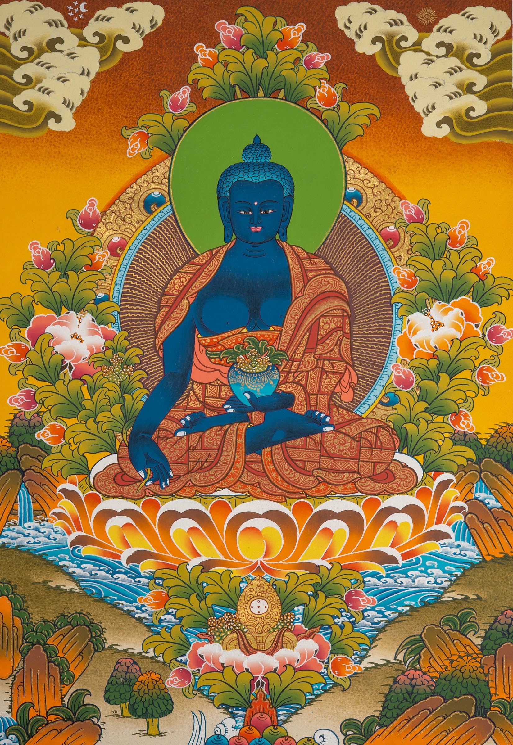 Tibetan Healing Buddha Thangka Painting
