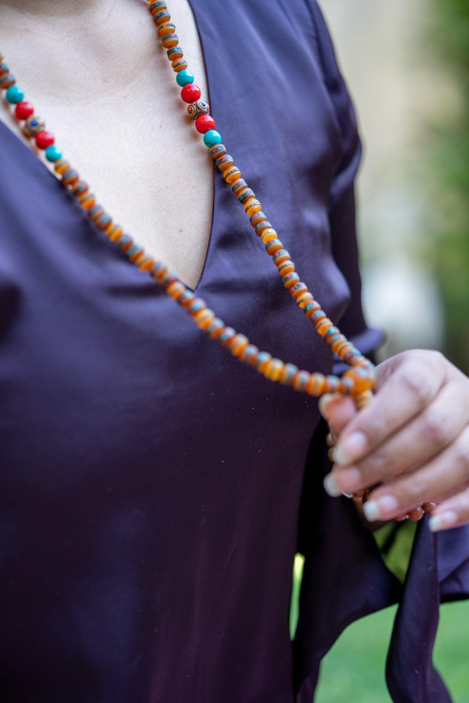 Mixed Bead Coral Mala