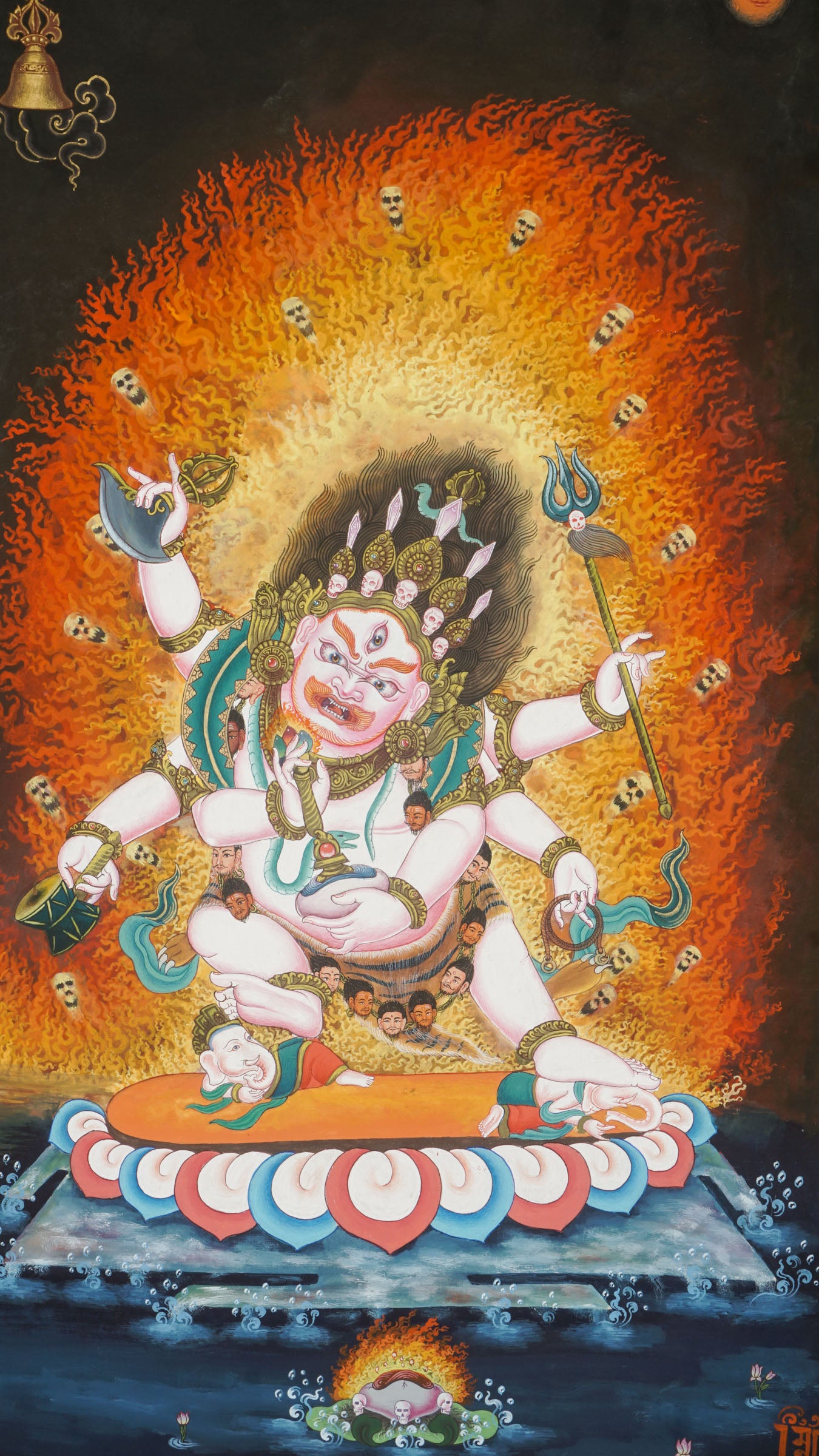 The Three Form of Mahakala- Newari Paudbha Art, Two hand, four hand and six hand Mahakala