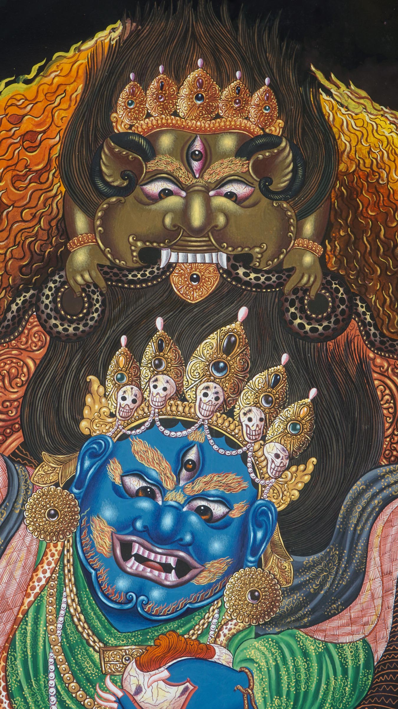 Newari Art Mahakala Thangka Painting - Handpainted Art