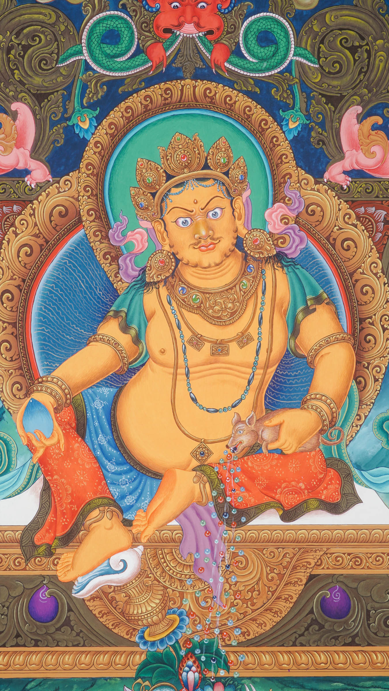 Zambala Thangka Painting Paubha Newari art from Nepal