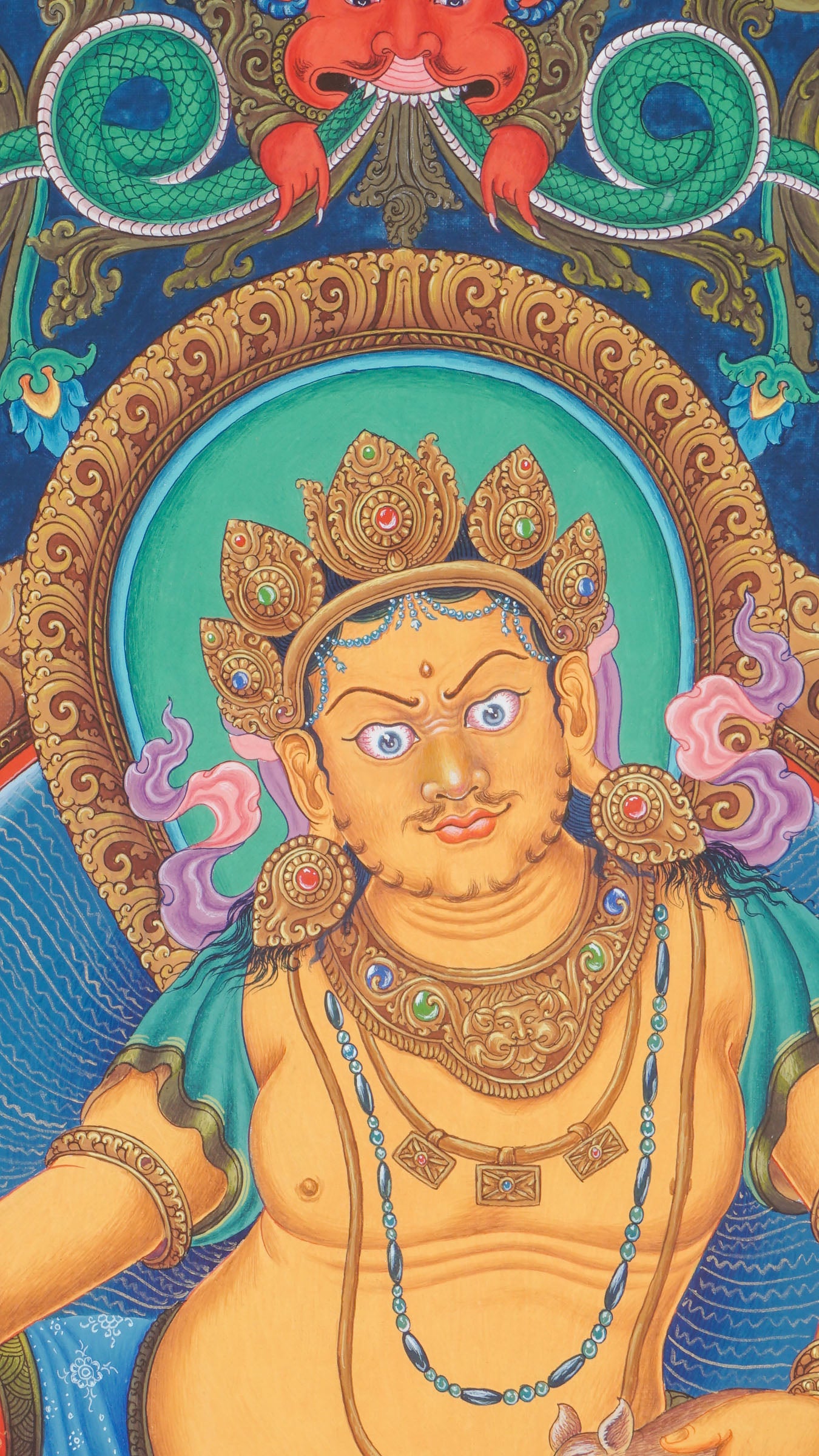 Zambala Thangka Painting Paubha Newari art from Nepal