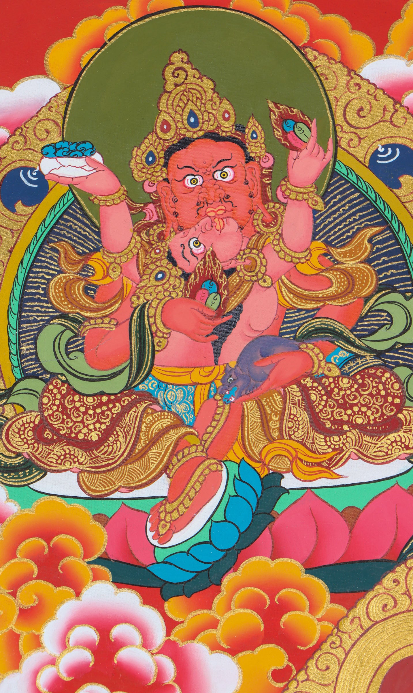 Pancha Kuber Thangka for wealth and abundance.