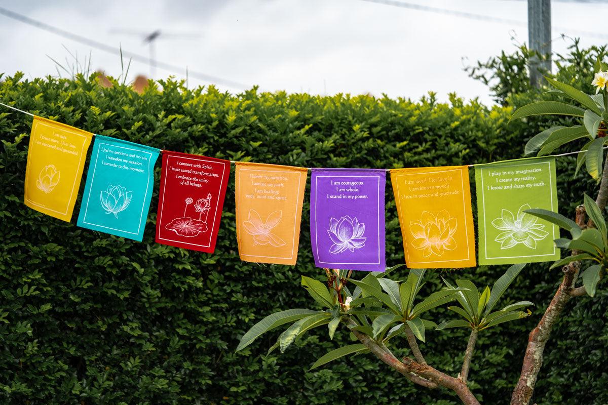 Wall Hanging Prayer Flags for Positivity.