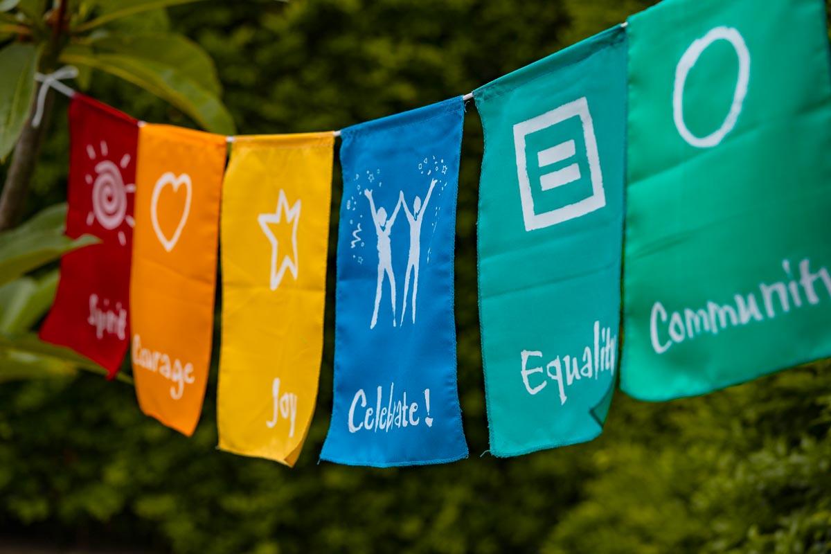 Positive affirmations wall hanging flags