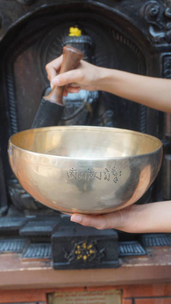 Amitabha Buddha Carved Bowl - Tibetan Singing Bowl
