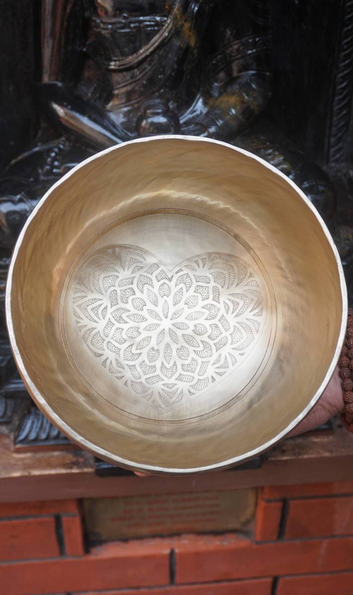 Heart Engraved Singing Bowl - Tibetan Bowl
