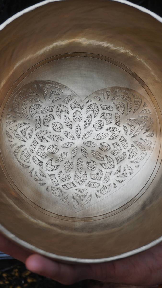 Heart Engraved Singing Bowl - Tibetan Bowl