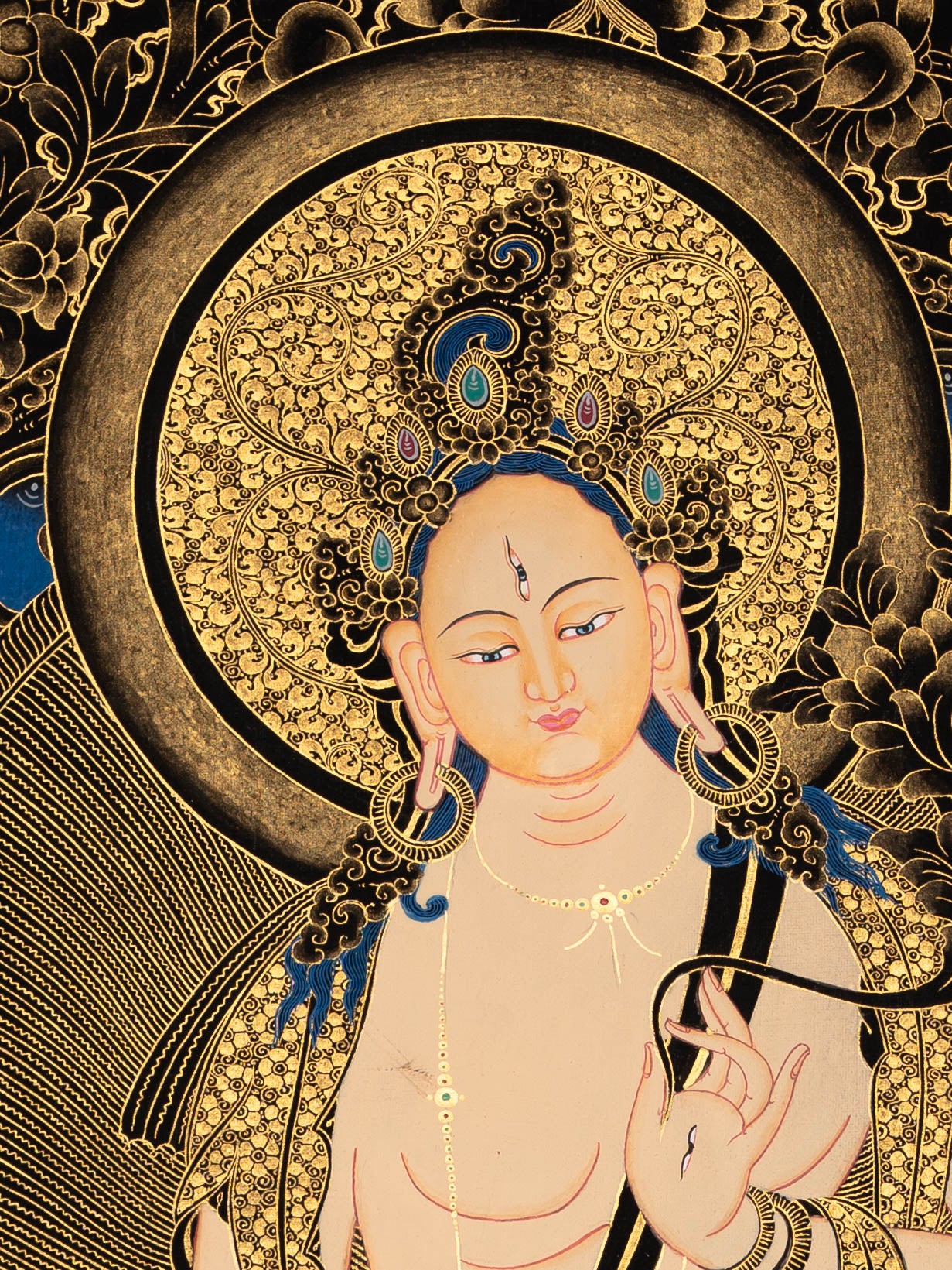 Hand-Painted White Tara Thangka - Sacred Art