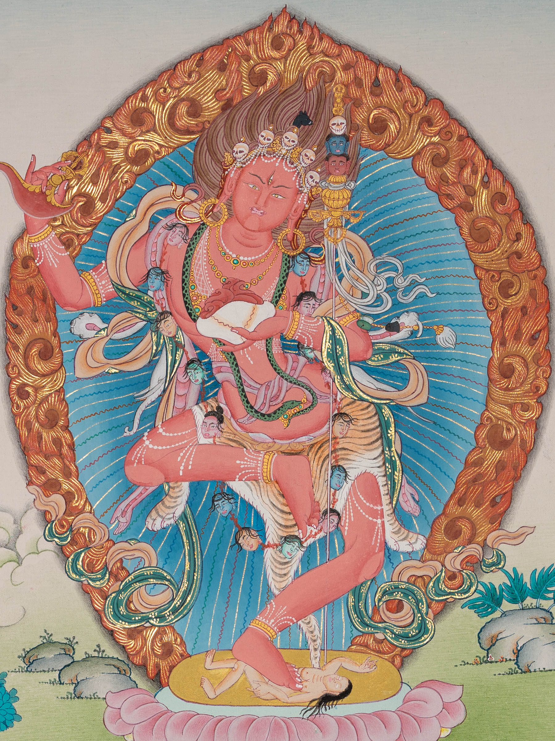 White Tara Thangka - Tibetan Hand-Painted art