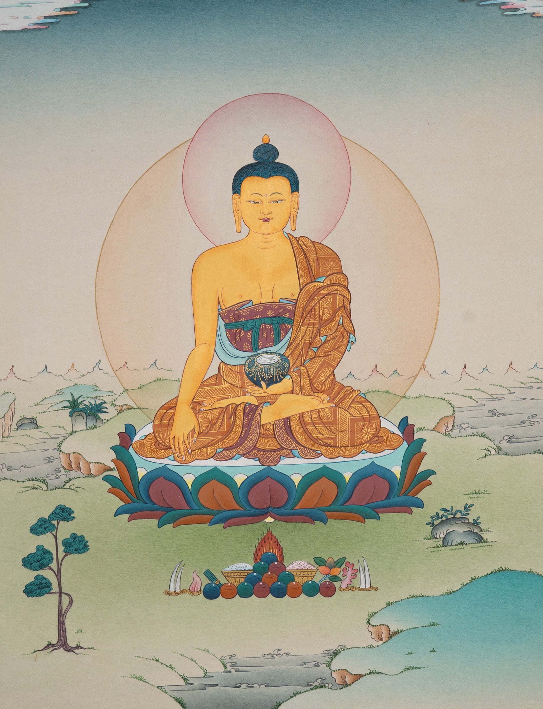 Shakyamuni Buddha Tibetan Thangka