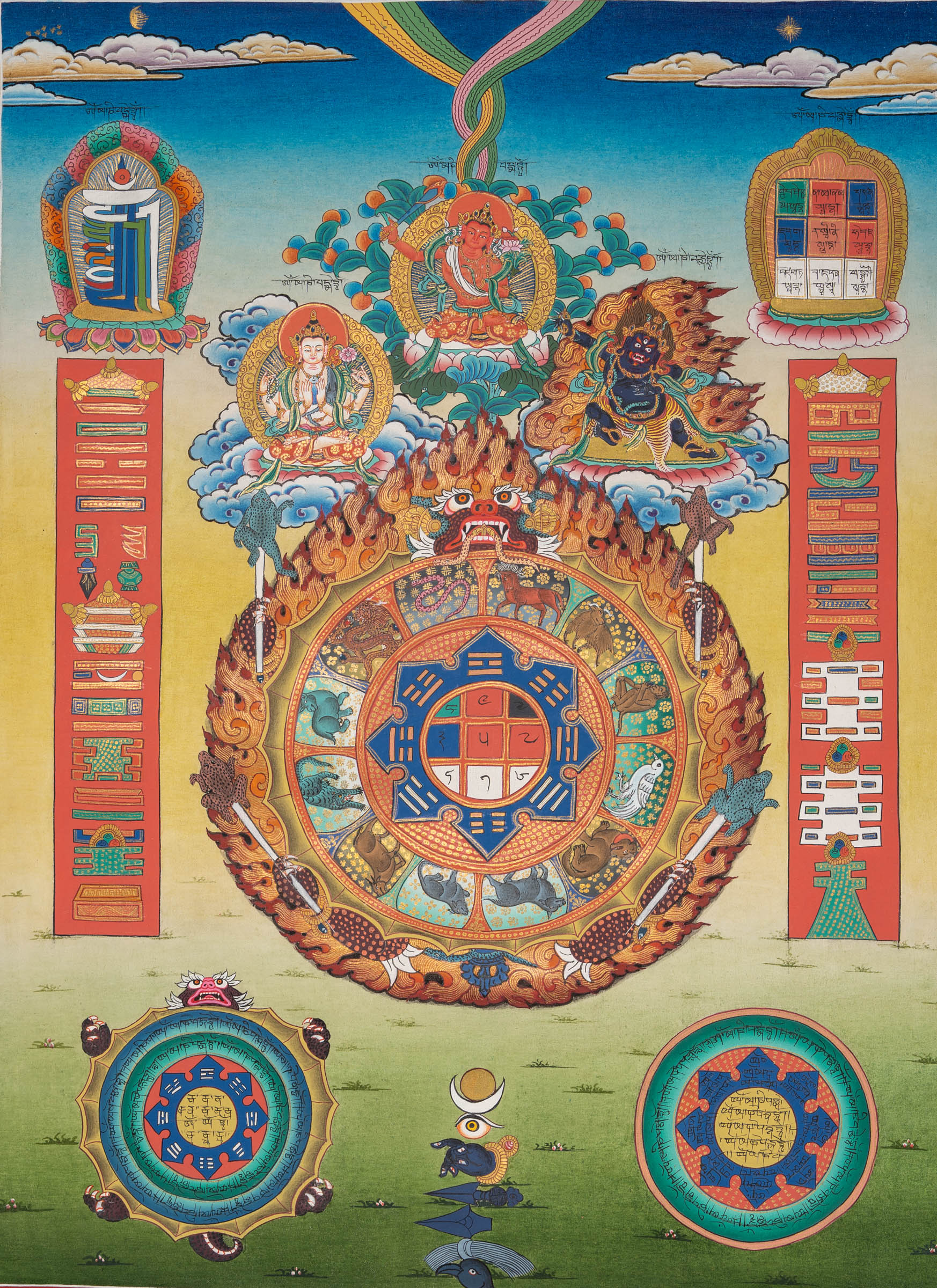 Tibetan Calendar Thangka - Handpainted Art