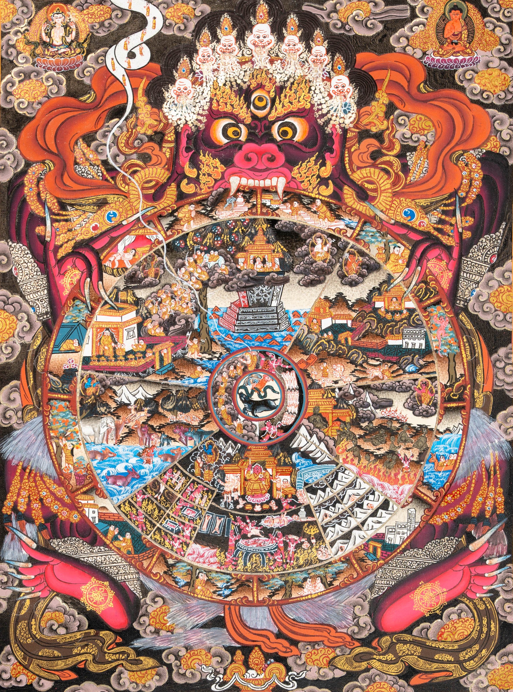Wheel of Life - Handpainted Thangka Painting