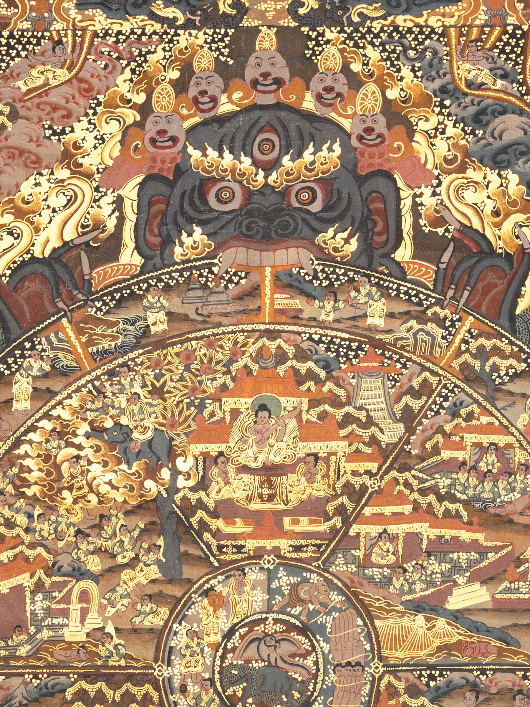 Wheel of Life (Bhavachakra) Thangka - Tibetan Painting