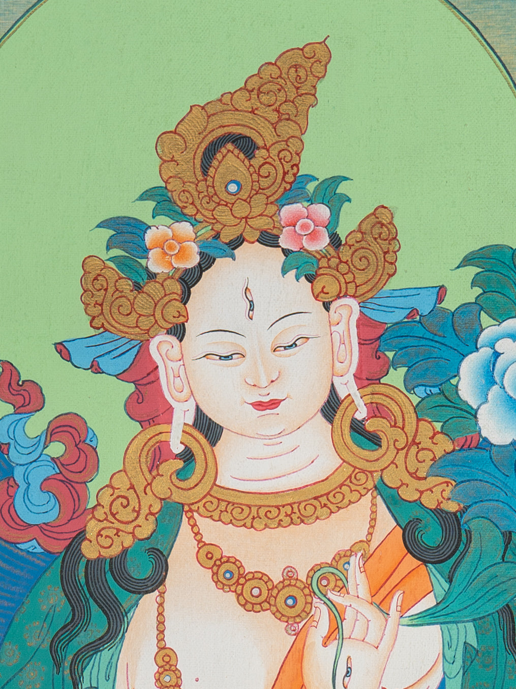 White Tara Thangka - Sacred Tibetan Painting