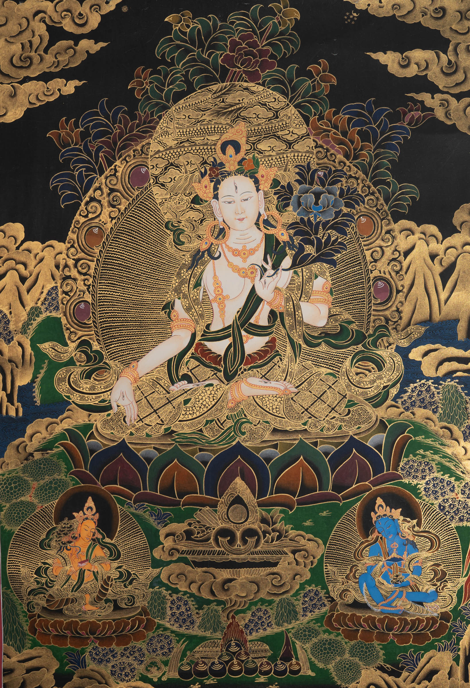 White Tara Thangka - Sacred Tibetan Painting