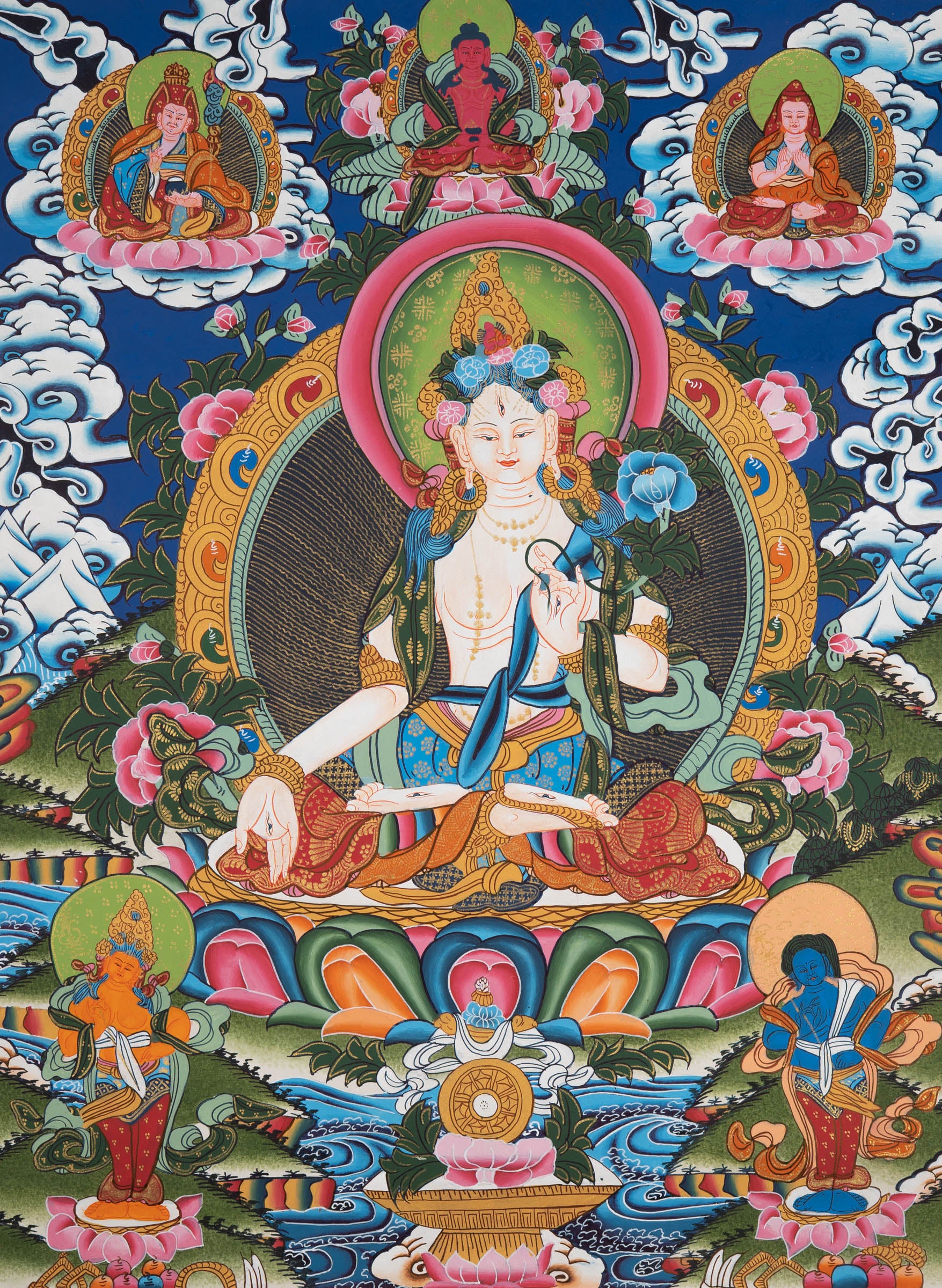 Tibetan White Tara – Handpainted Spiritual Art