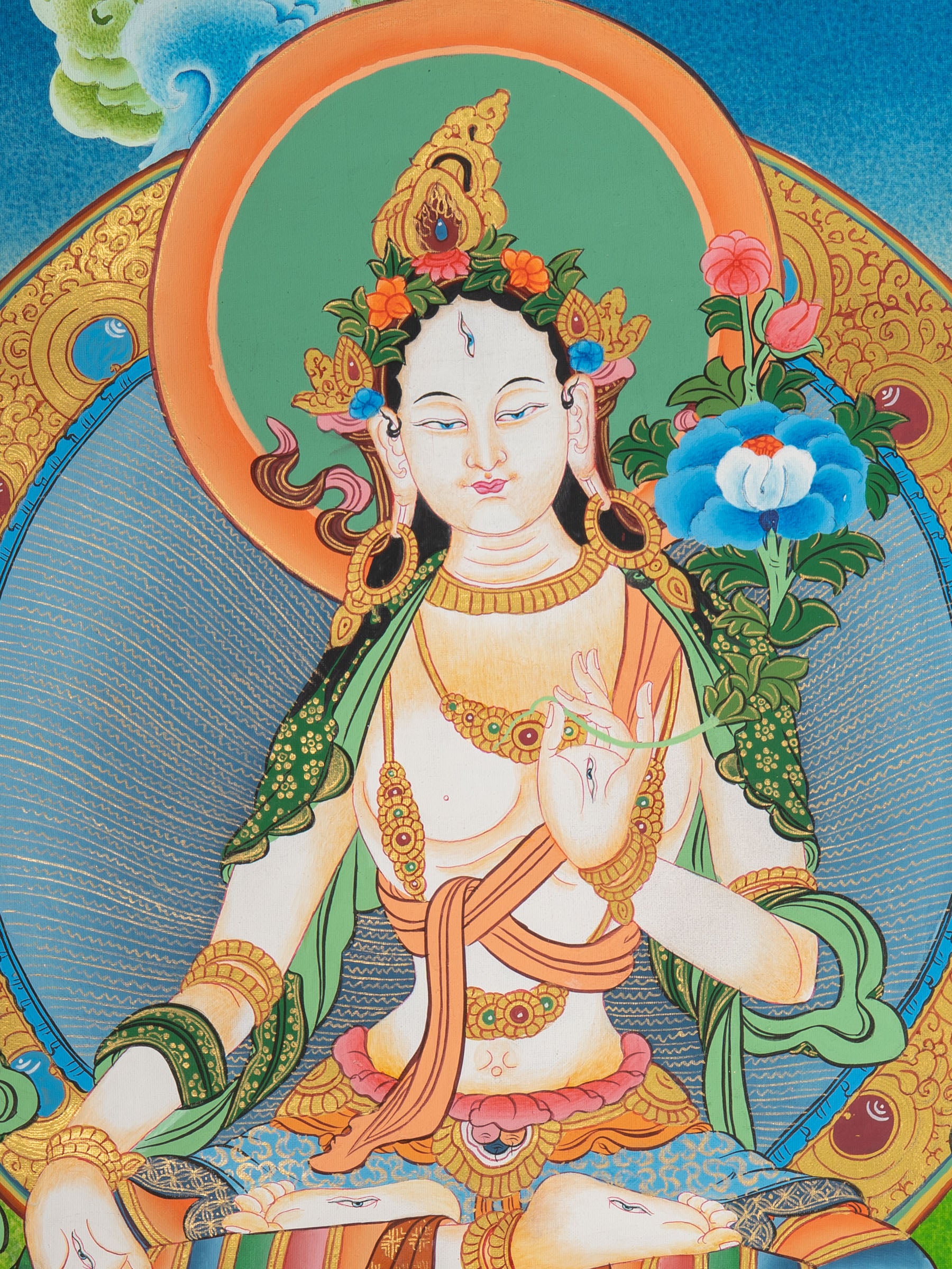 Sacred White Tara Thangka - Tibetan Art