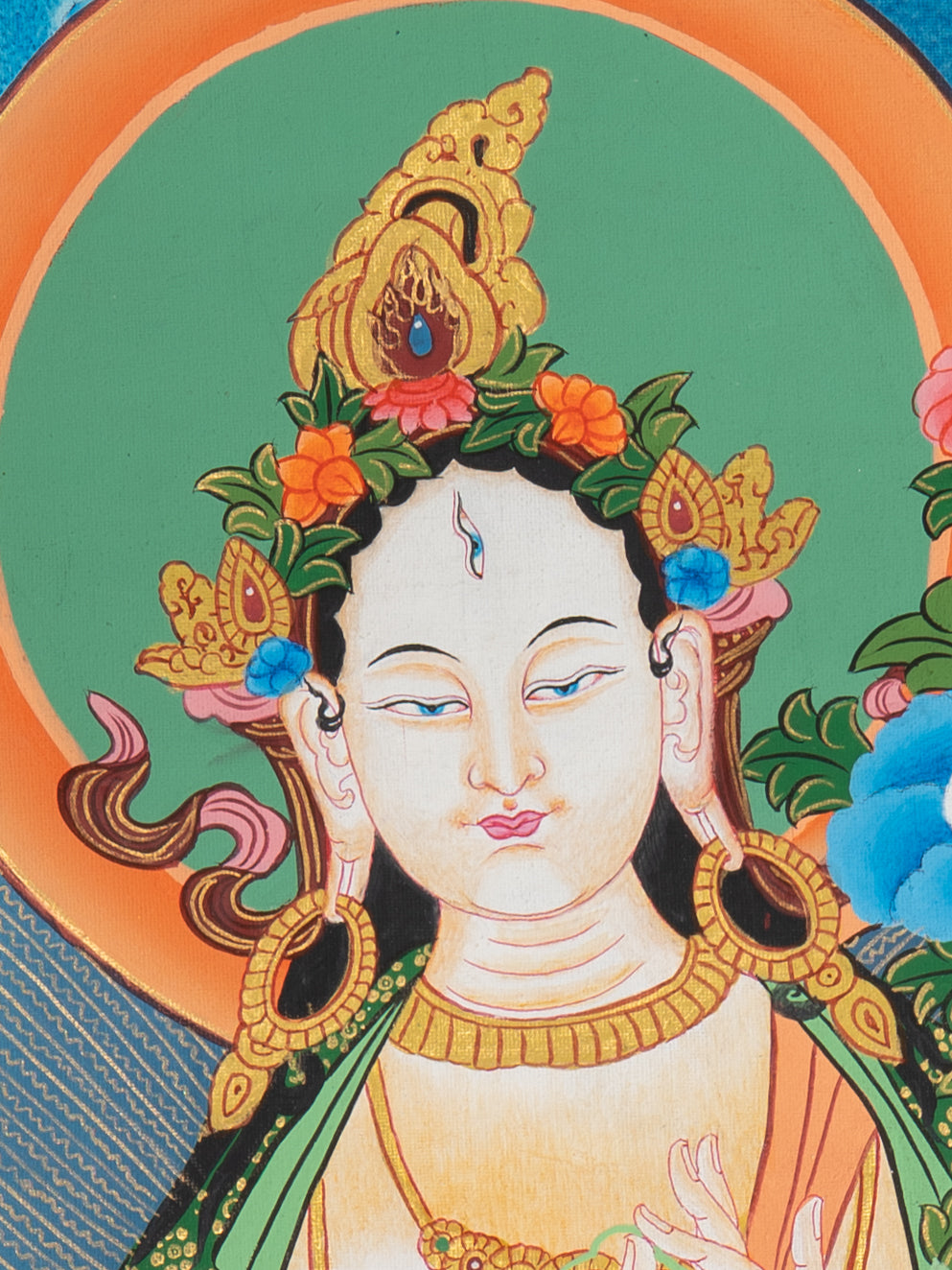 Sacred White Tara Thangka - Tibetan Art