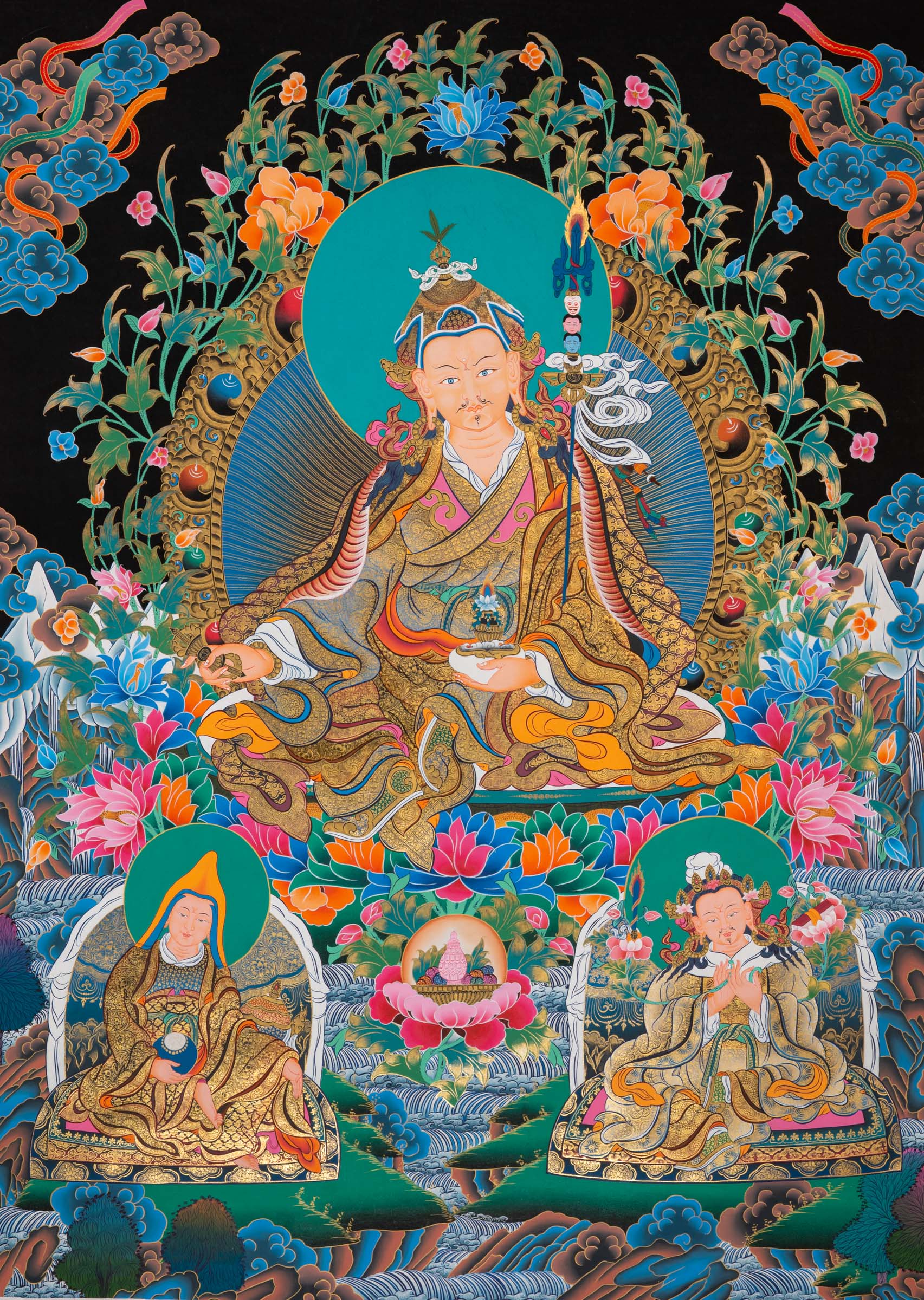 Guru Rinpoche Thangka Painting for enlightenment.