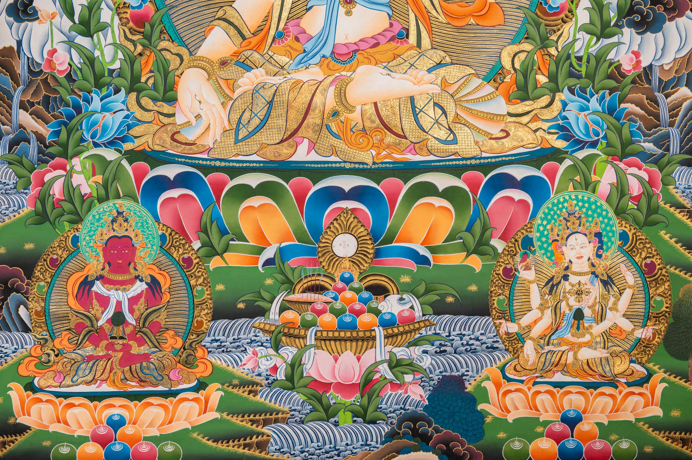 White Tara Thangka - Tibetan Art