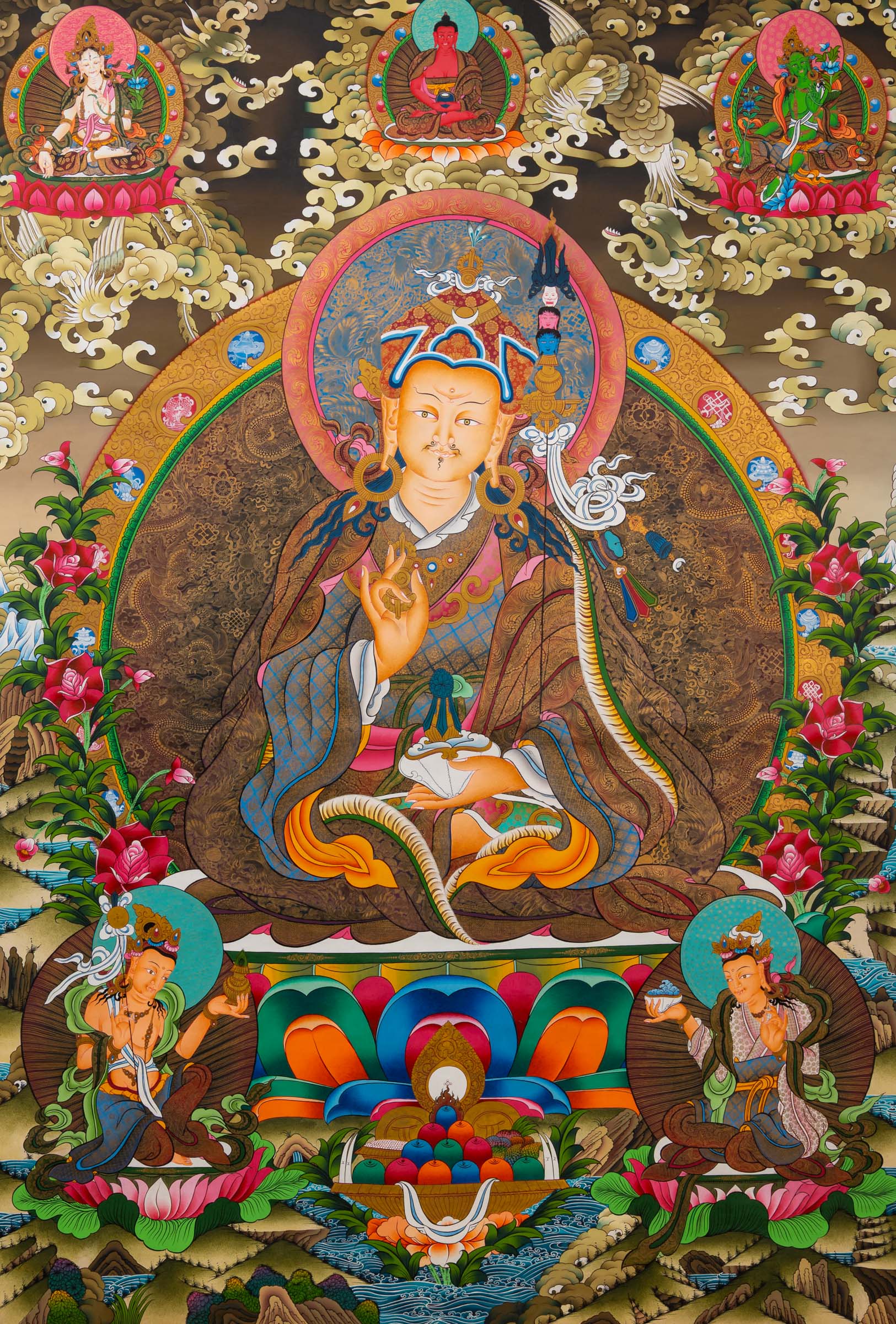 Guru Rinpoche (Padmasambhava) Thangka - Sacred Tibetan Art