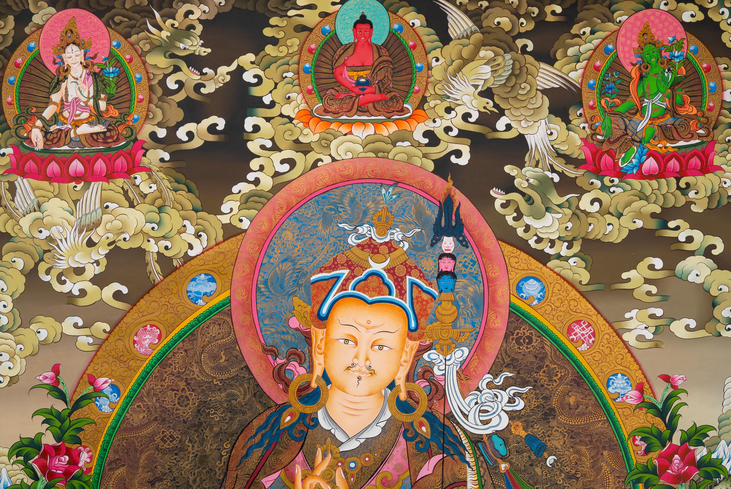 Guru Rinpoche (Padmasambhava) Thangka - Sacred Tibetan Art