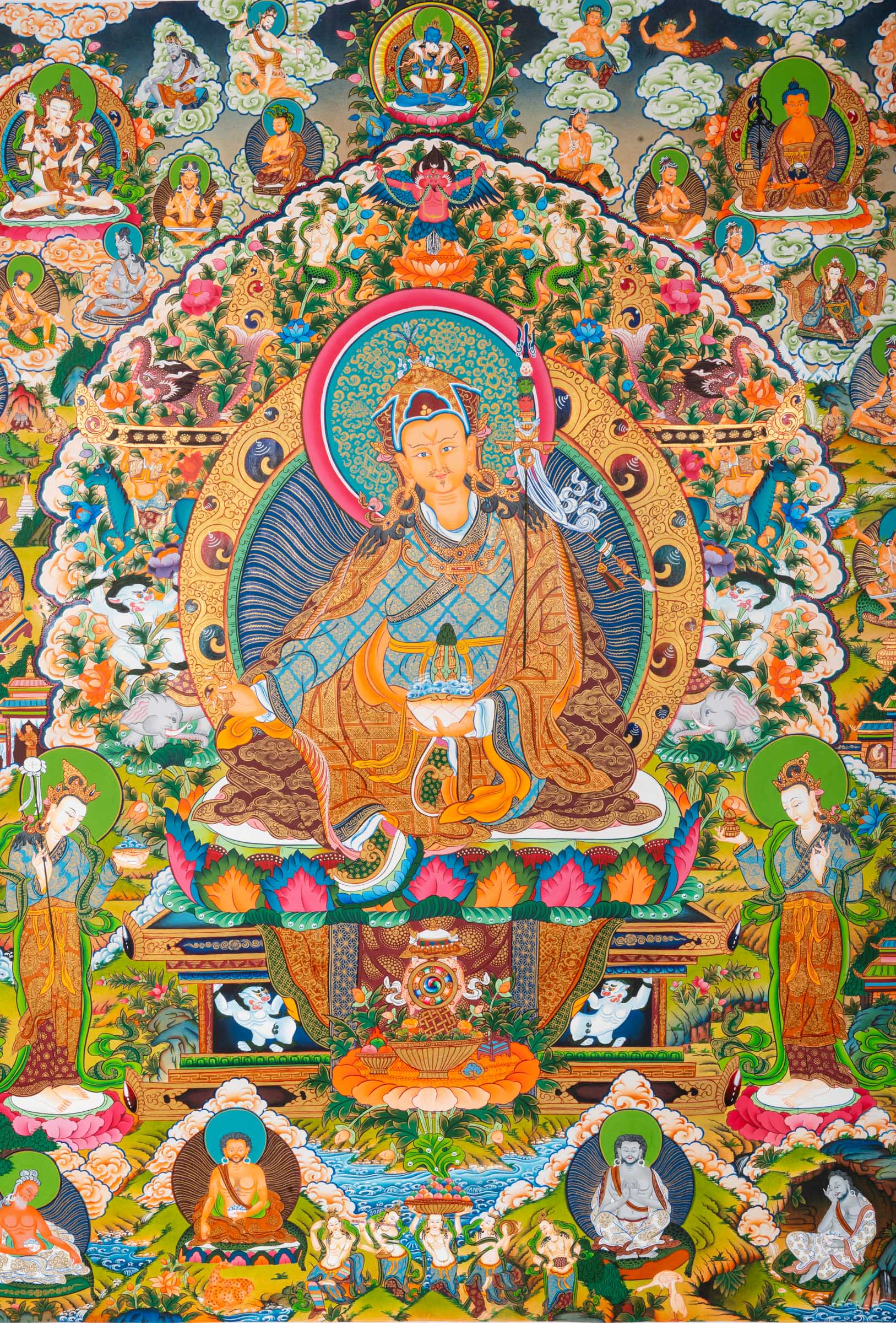 Guru Rinpoche Padmasambhava Thangka - Handpainted Art