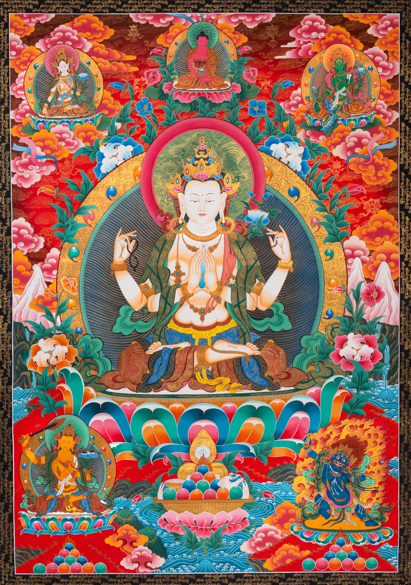 Chengresi Thangka Painting - Sacred Tibetan Painting