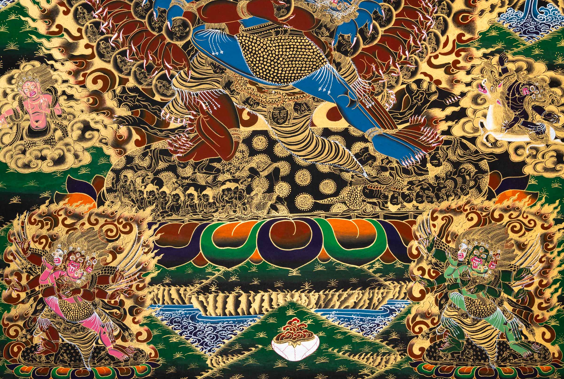 Heruka Thangka - Wrathful Tibetan Painting