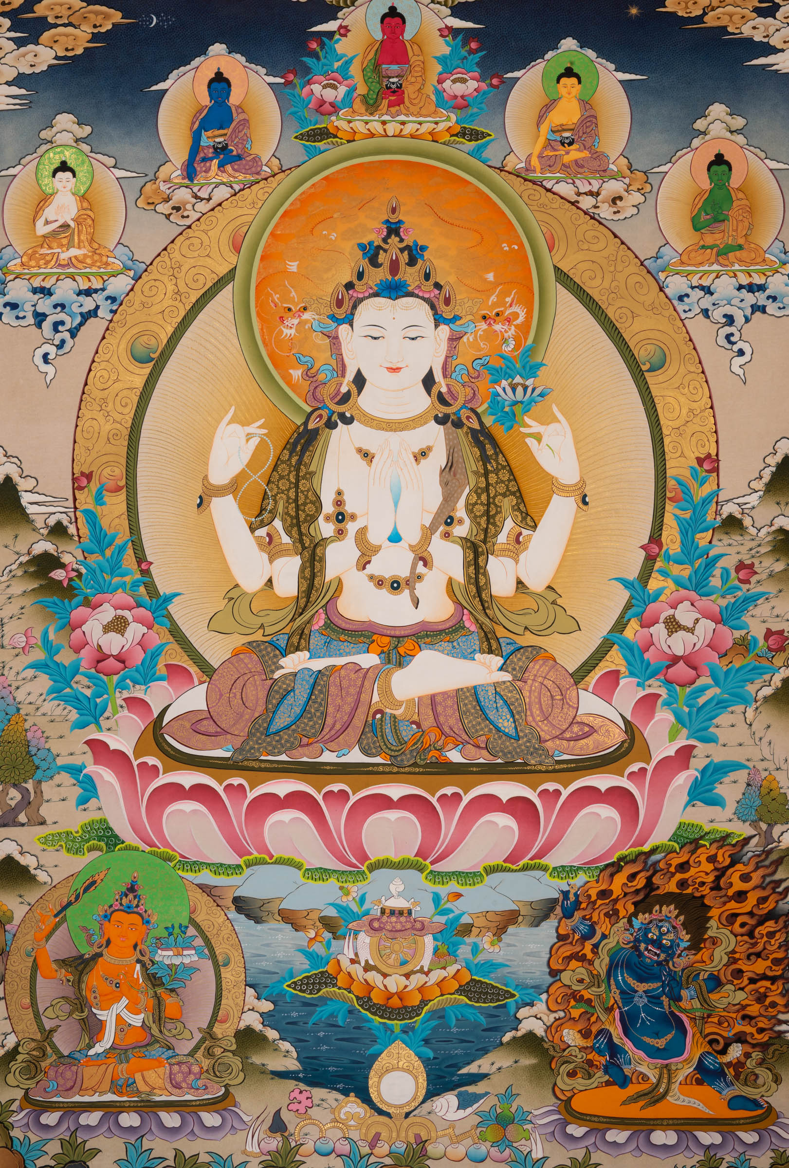 Chenrezig Thangka - Sacred Painting