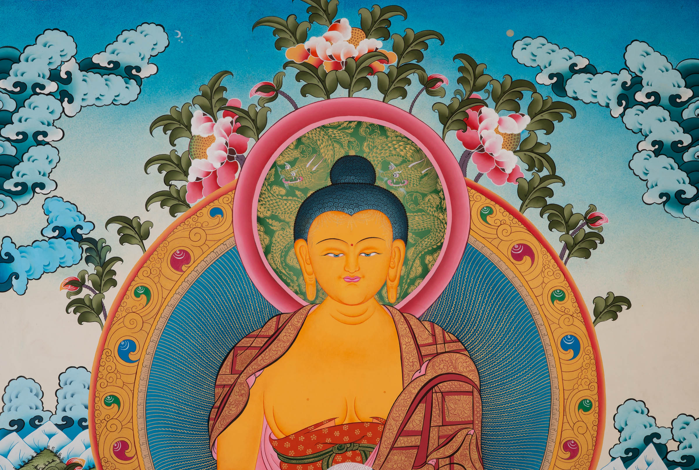 Shakyamuni Buddha Thangka Painting for meditation.