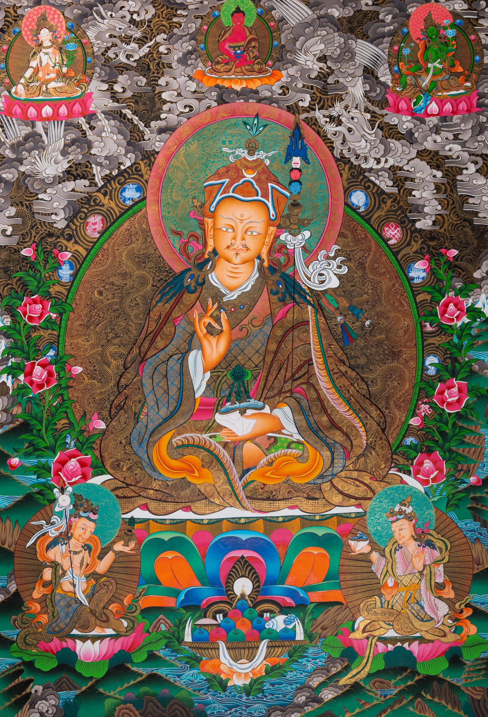Guru Rinpoche (Padmasambhava) Thangka - Handpainted Art