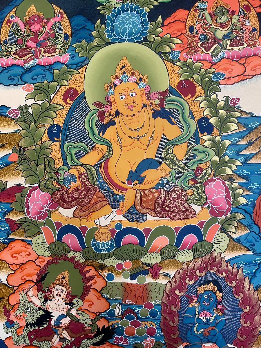 Fortune Yellow Zambala Thangka Painting - Wealth deity