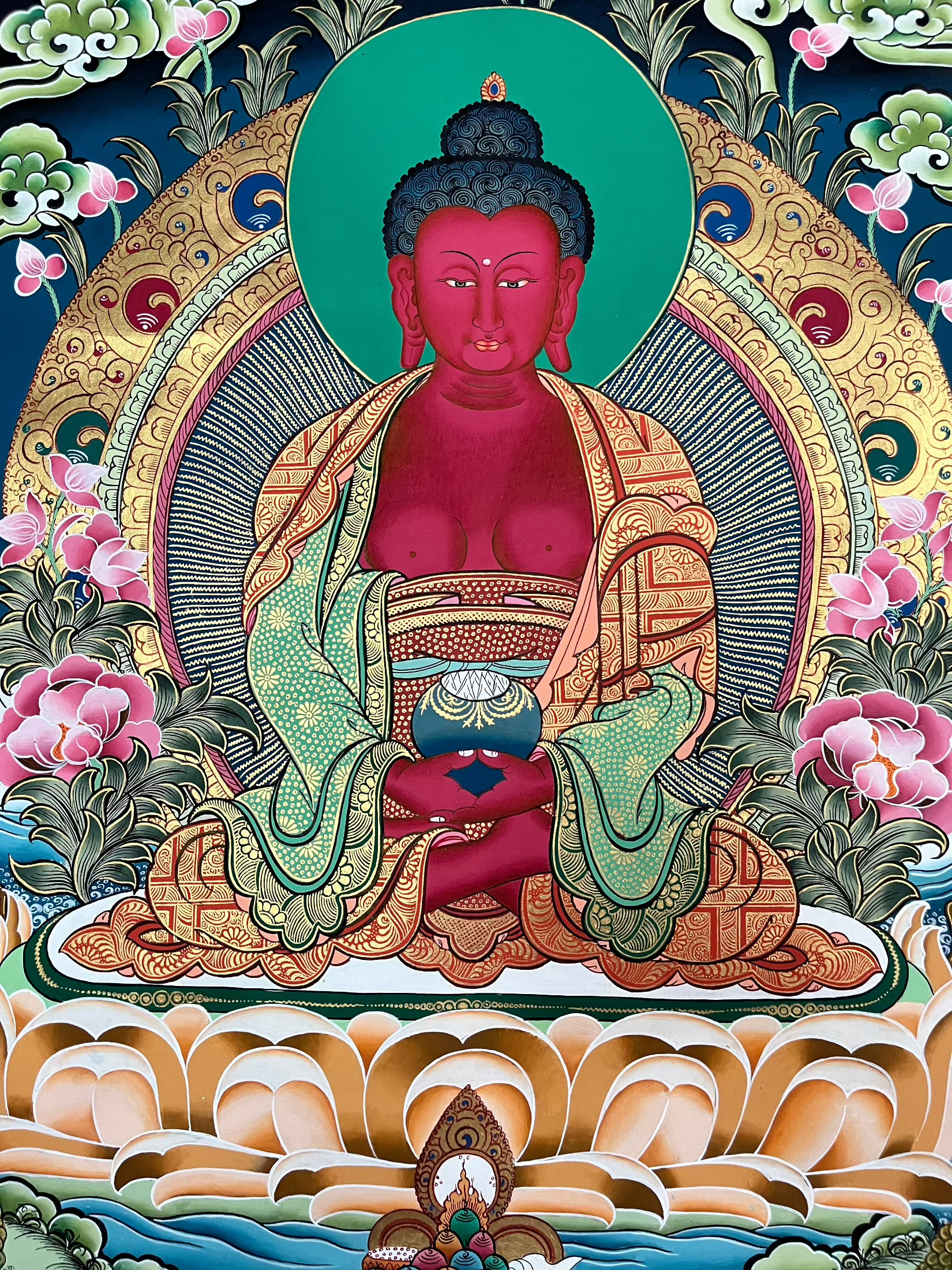 Amitabha Buddha Thangka - Buddhist Painting