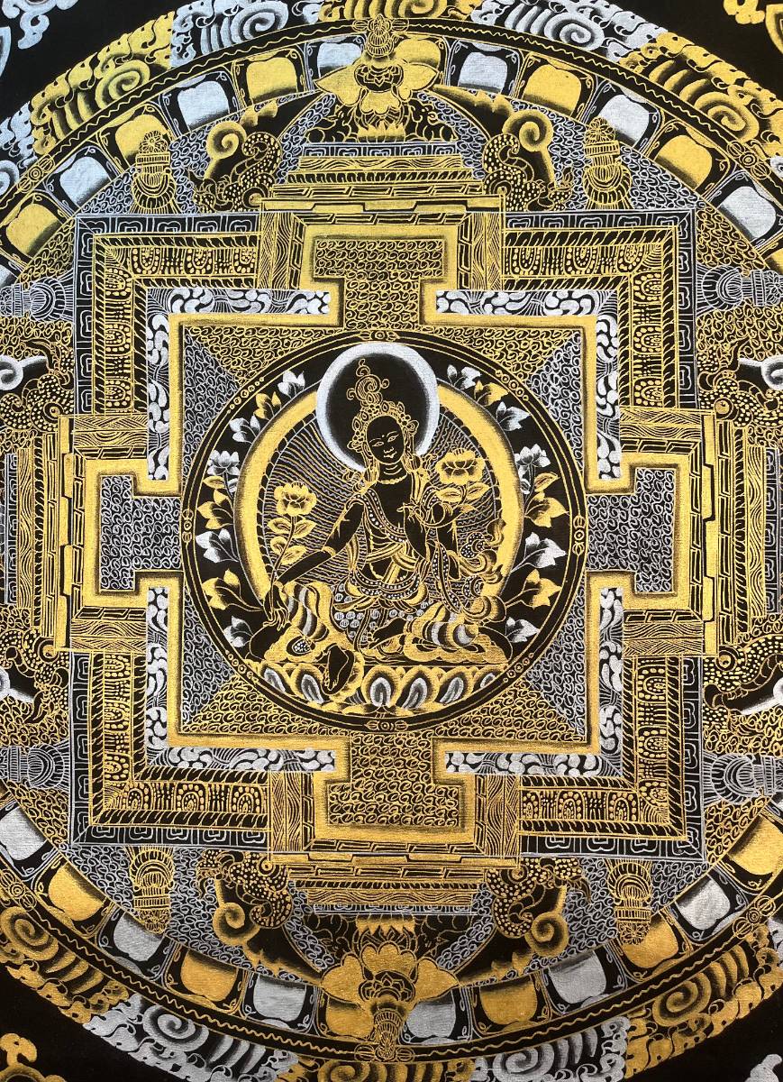 Deity Black & Gold Green Tara
Kalachakra Mandala for wall hanging decor.