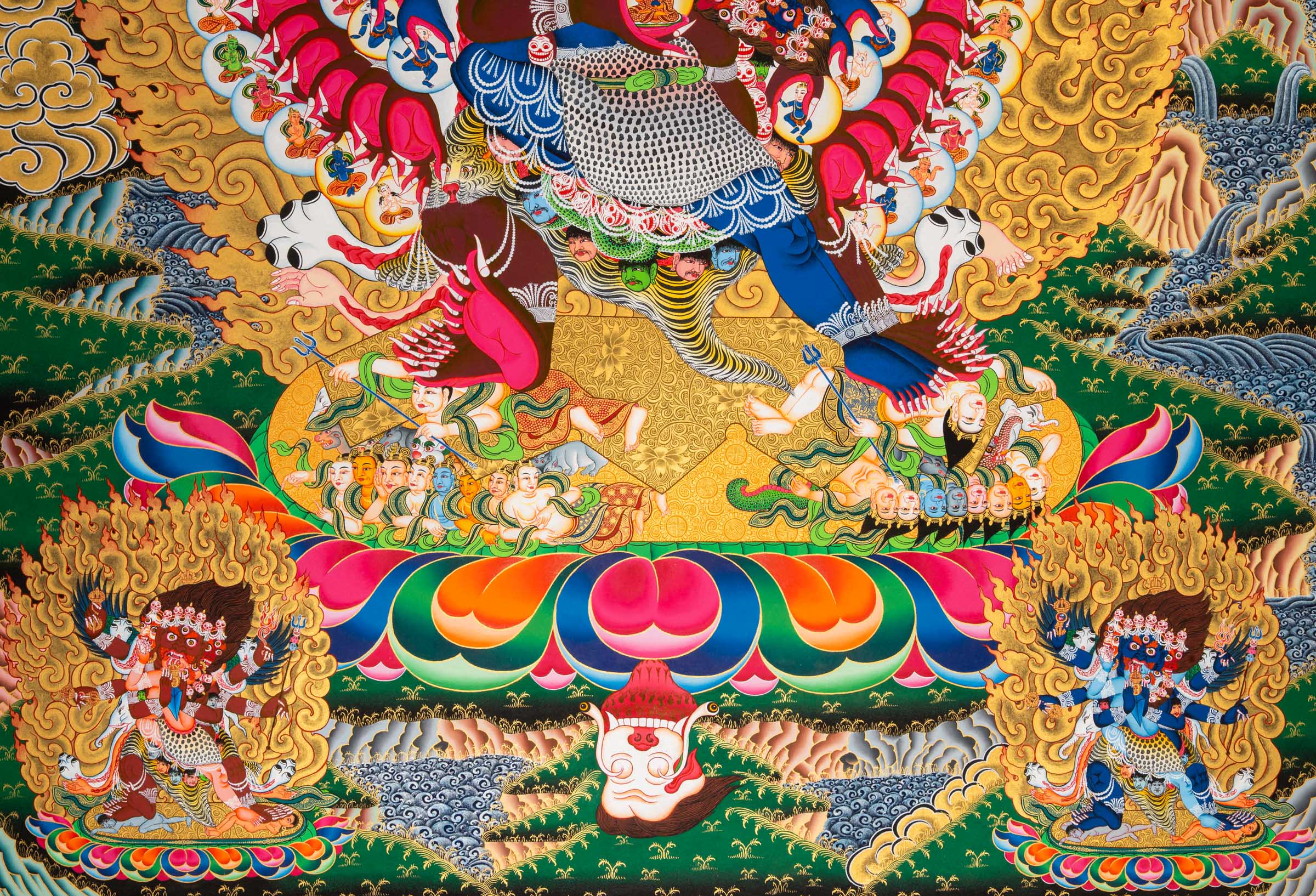 Hand-Painted Heruka Thangka - Tibetan Painting