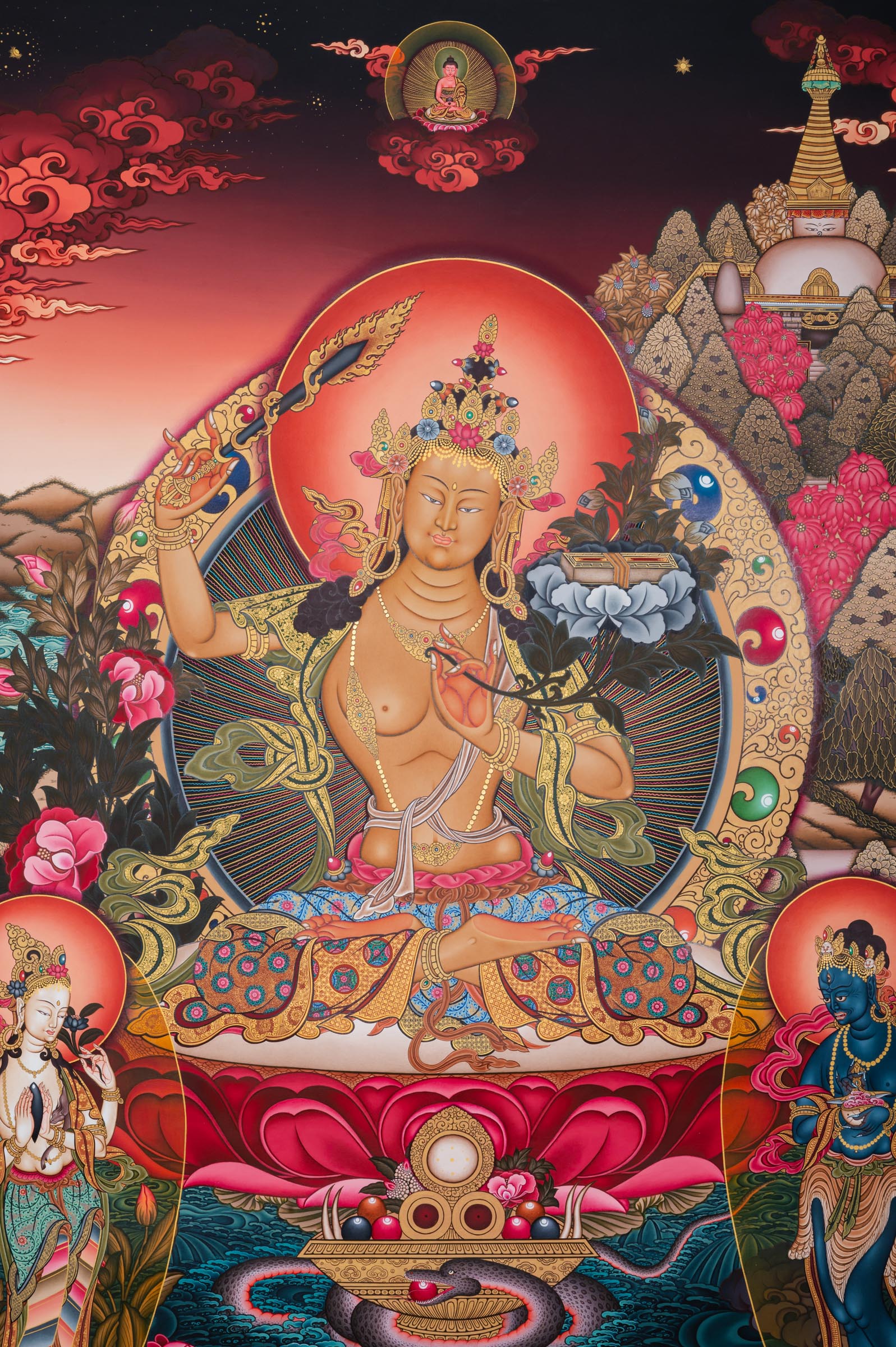 Manjushri Thangka - Tibetan Painting