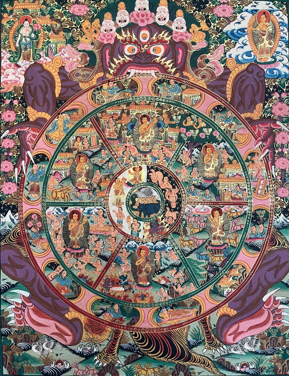 Wheel of Life - Handpainted Thangka Art