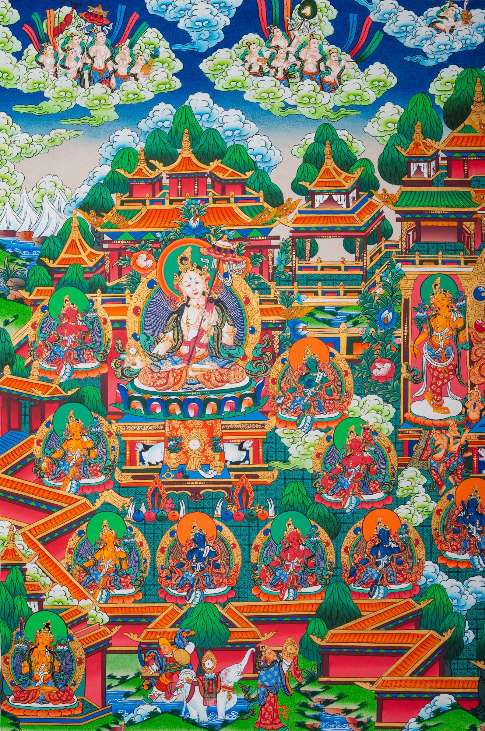 Green Tara Thangka Painting - Handpainted Tibetan Art