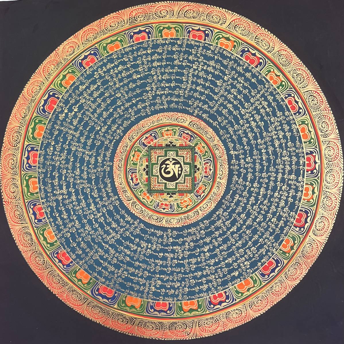 Om Mandala Thangka - Handpainted Art