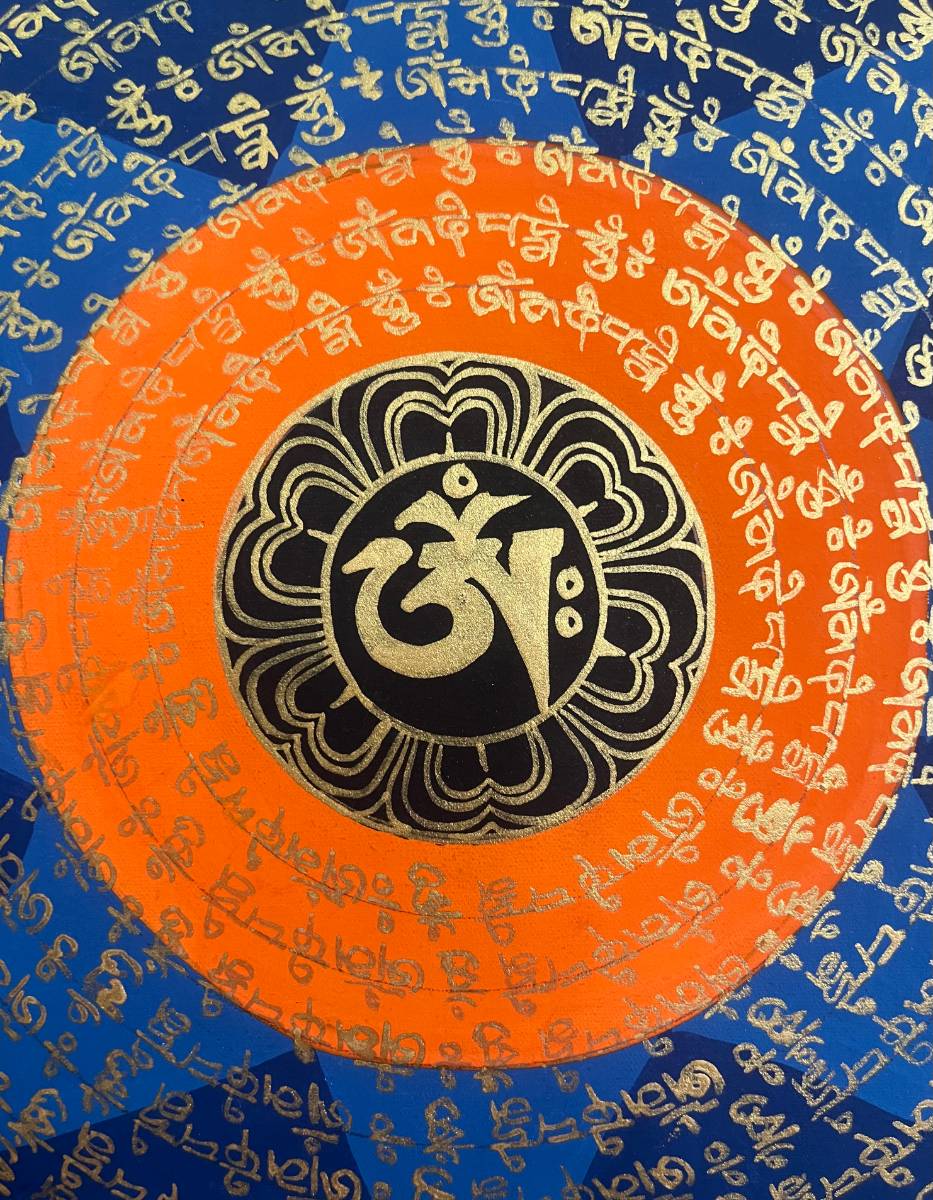 Om Mandala Thangka - Handpainted Art