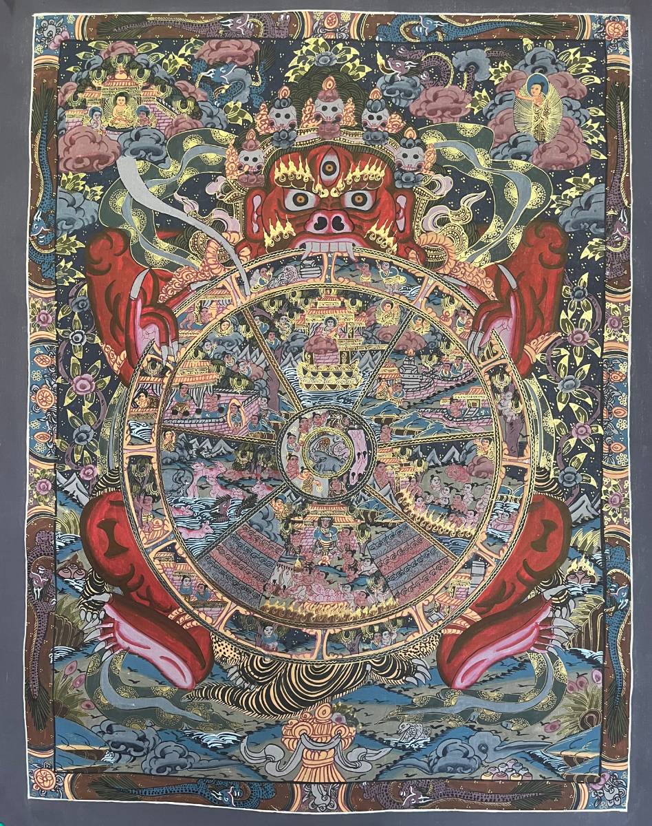 Wheel of Life - Handpainted Thangka Art