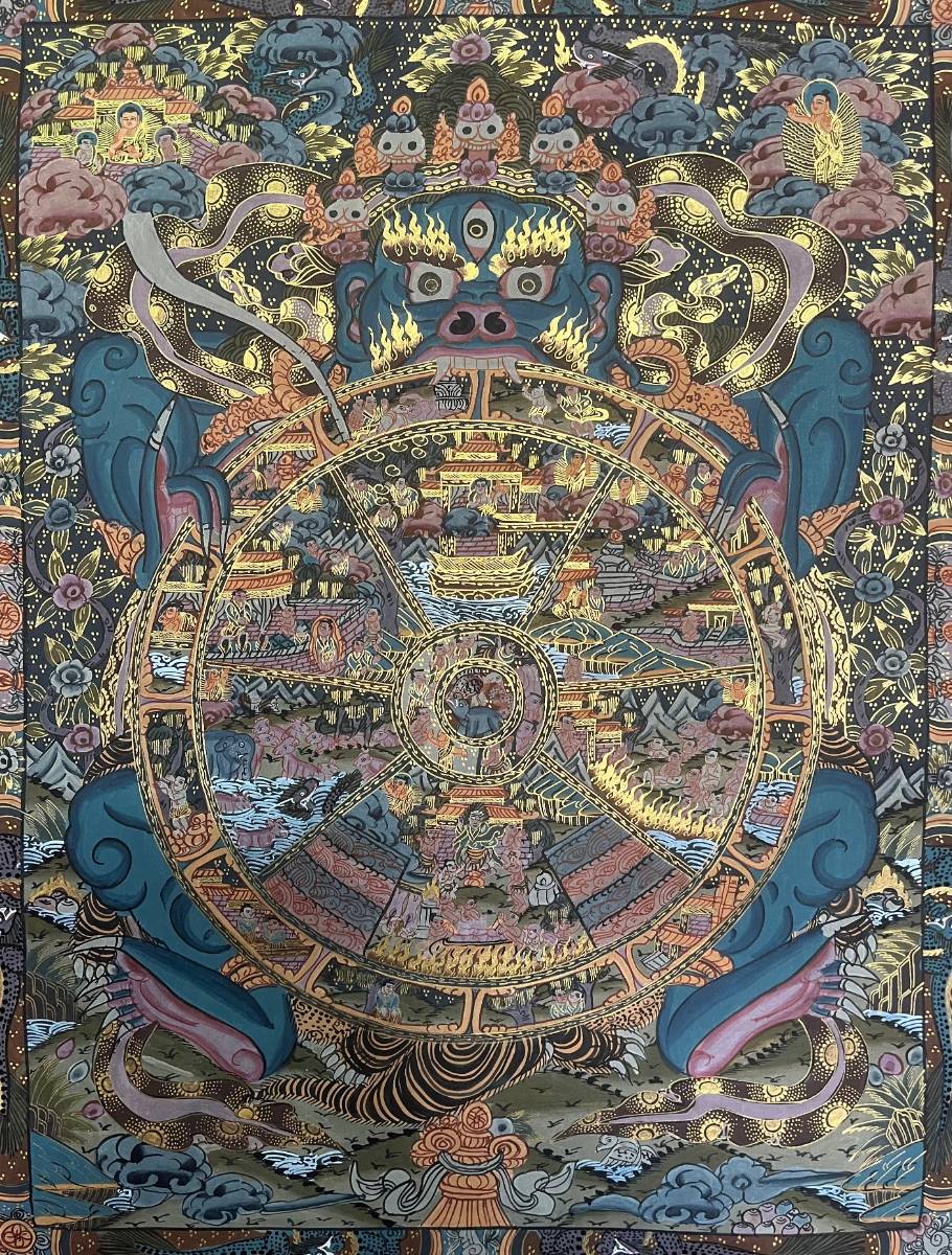Wheel of Life Thangka for Wall decor.