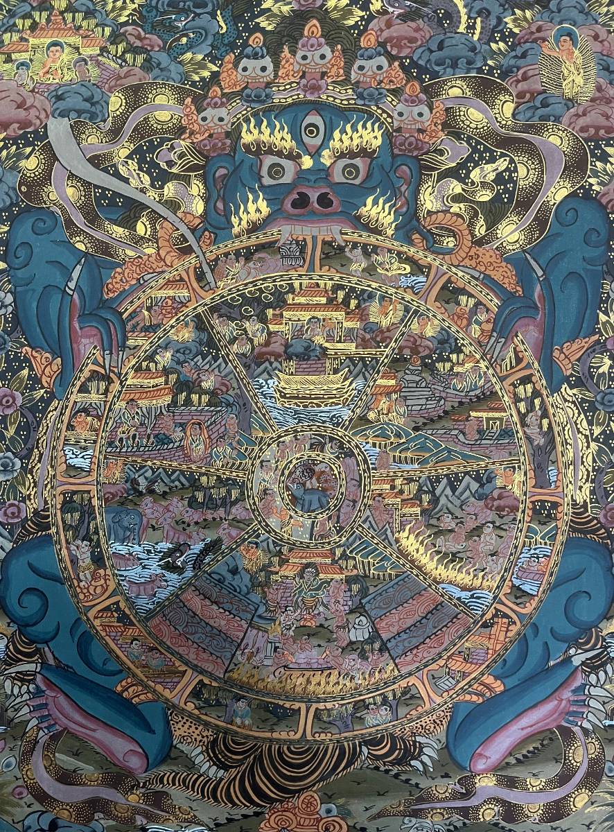 Wheel of Life Thangka for Wall decor.