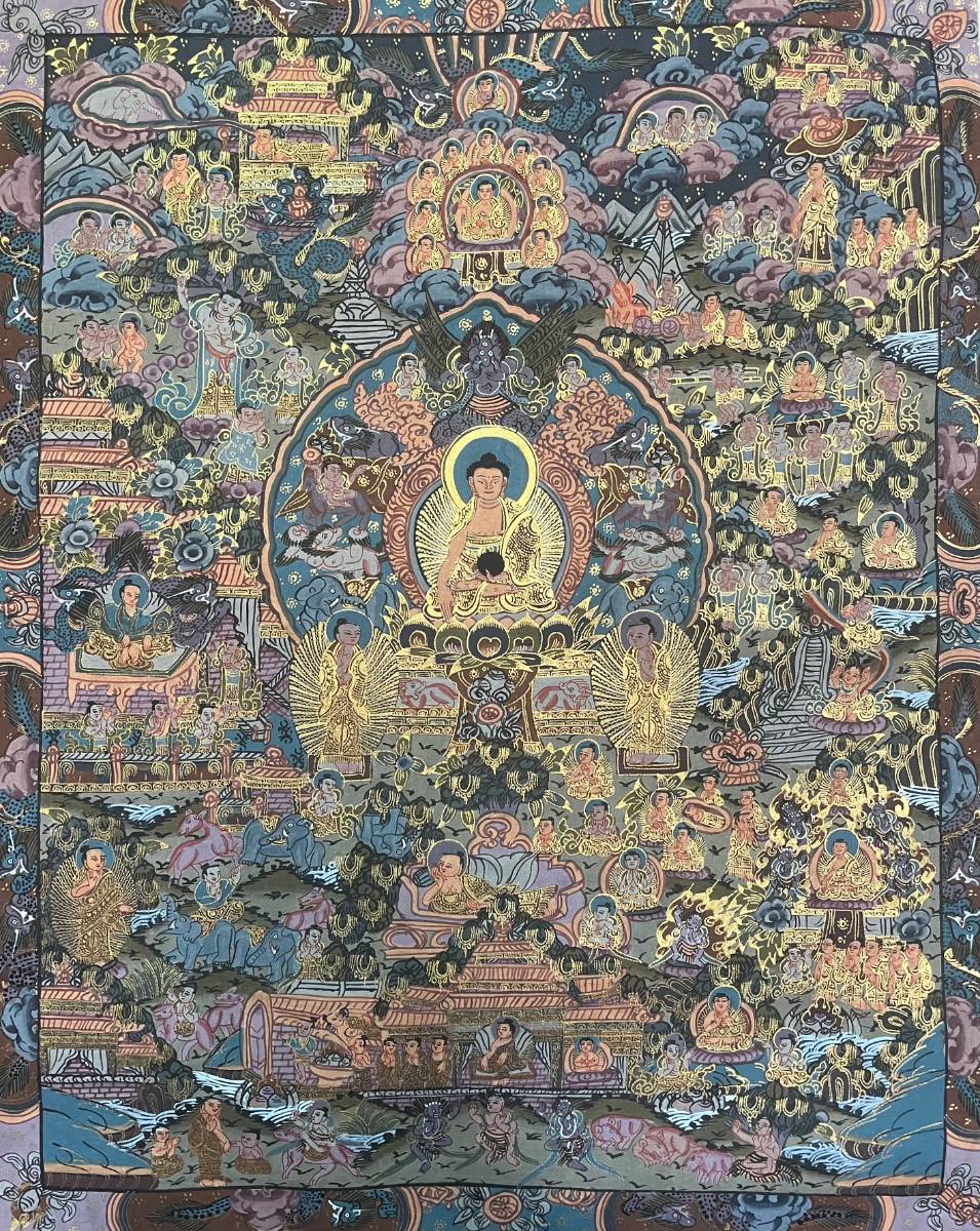 Buddha Life Thangka - Tibetan Painting