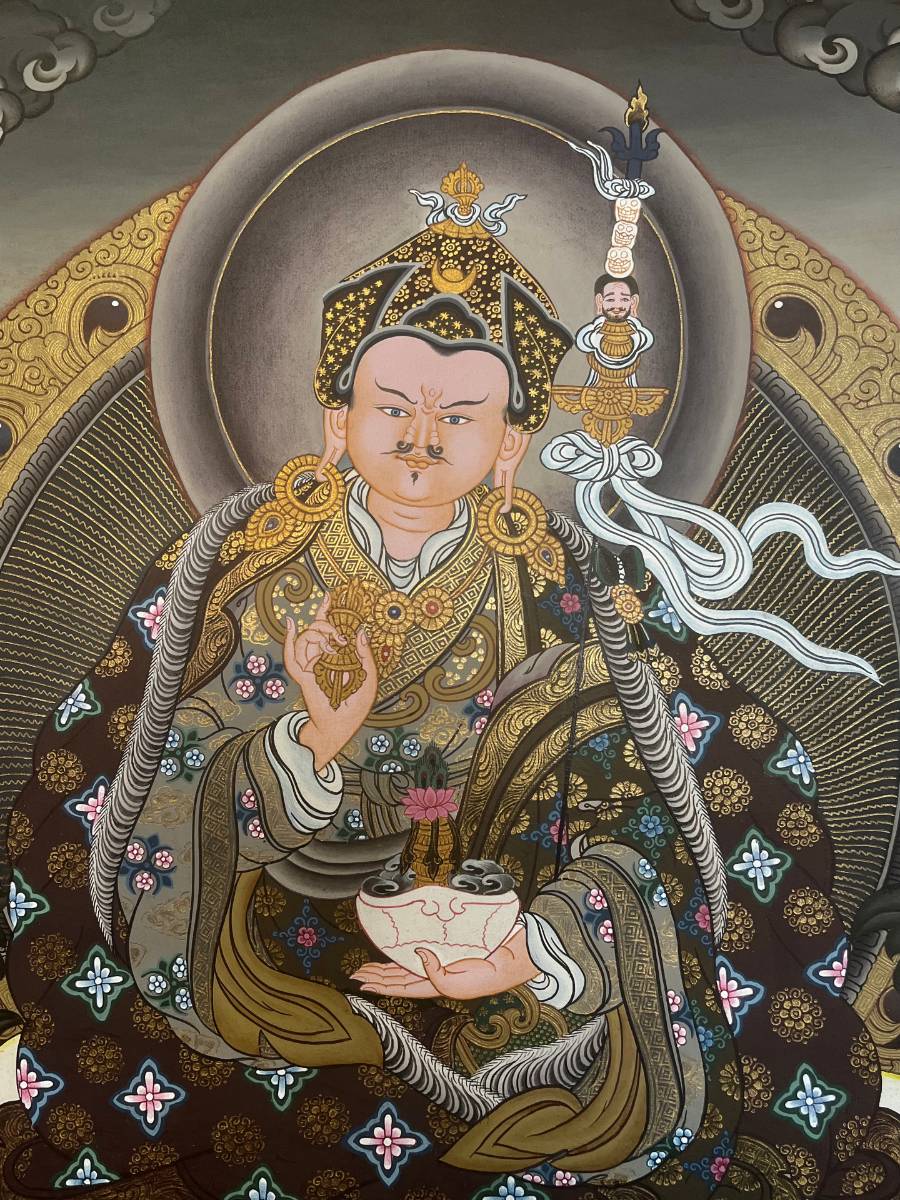 Guru Padmasambhava's Thangka - Handpainted Art