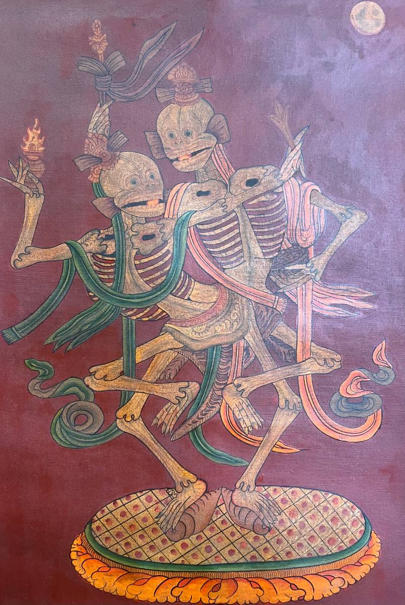 Collection piece Skeleton Dance Thangka - Antique Painting