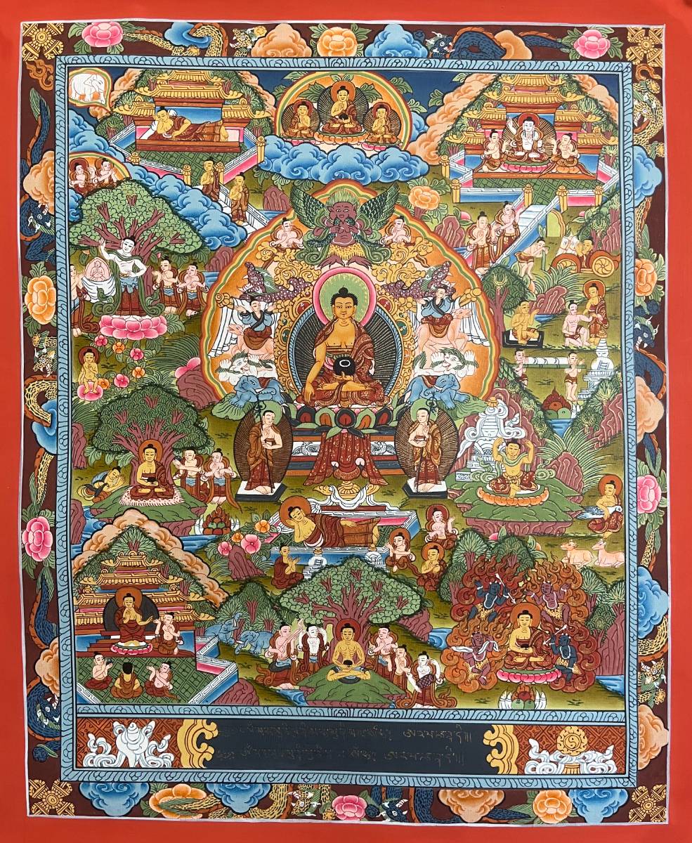Buddha Life Thangka - Tibetan Painting